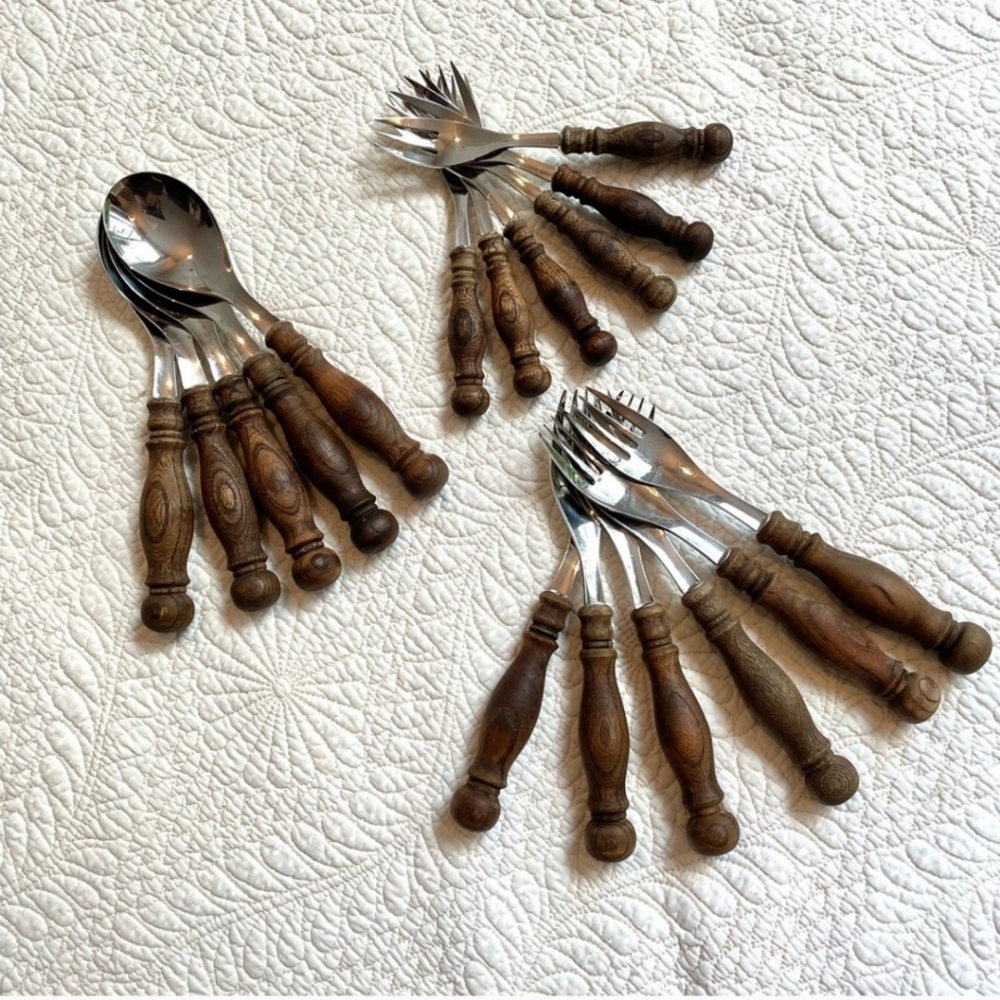 WMF Wooden Handle Silverware Set